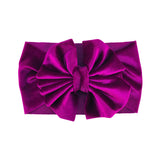 LARGE PURPLE VELVET FAN BOW