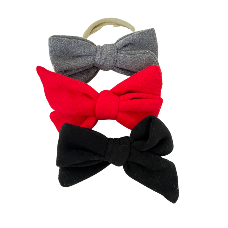 SUEDE BOW SET