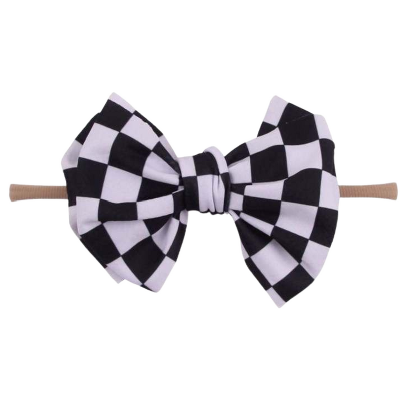 CHECKERED FLAG RACE CAR BOW