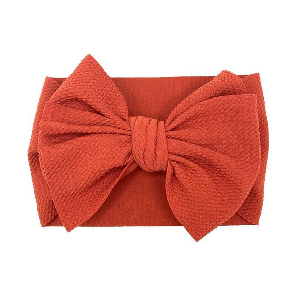 LARGE ORANGE WAFFLE BOW