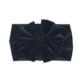 LARGE BLACK VELVET FAN BOW