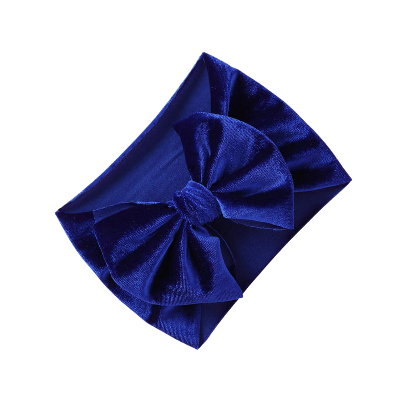 LARGE BLUE VELVET BOW