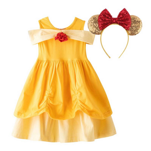 BEAUTY AND THE BEAST INSPIRED DRESS AND HEADBAND