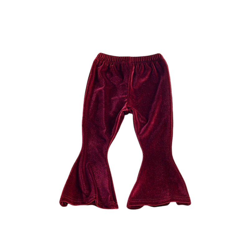 MAROON VELVET TODDLER BELL BOTTOMS