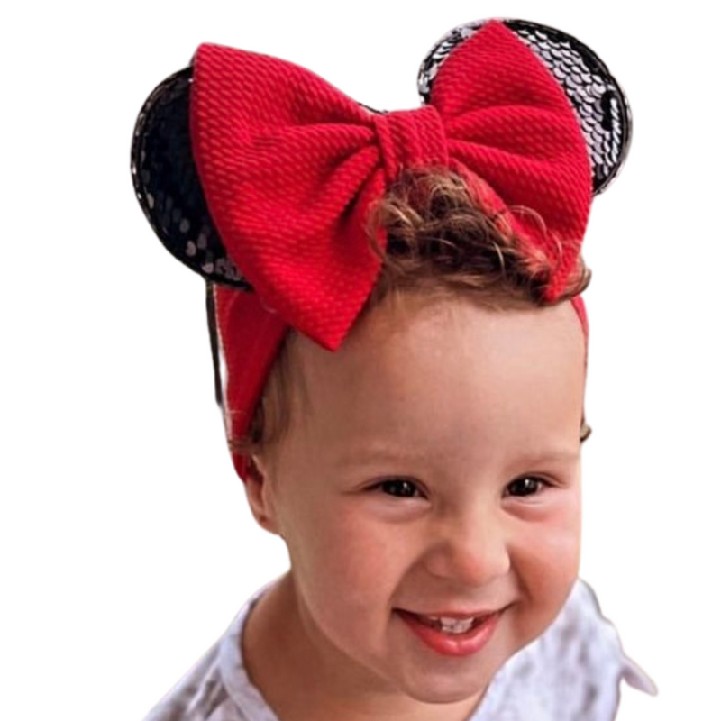 RED MOUSE EARS HEADBAND & BOW