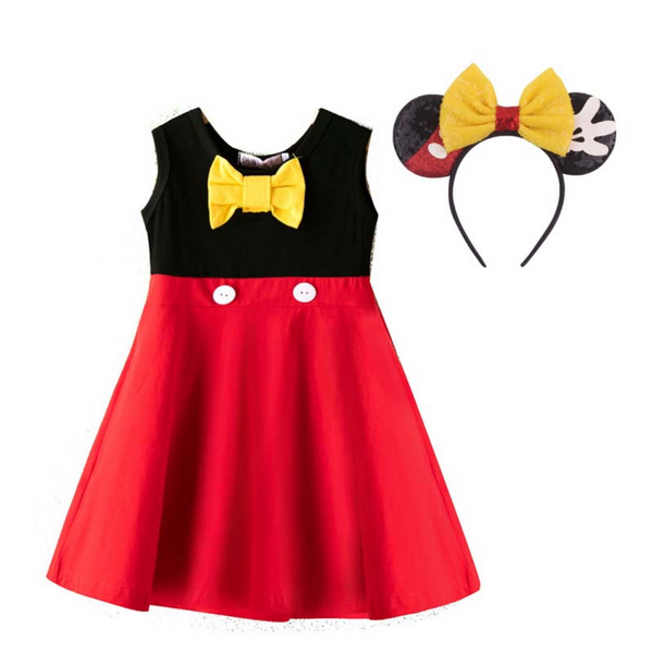 MICKEY MOUSE INSPIRED DRESS AND HEADBAND