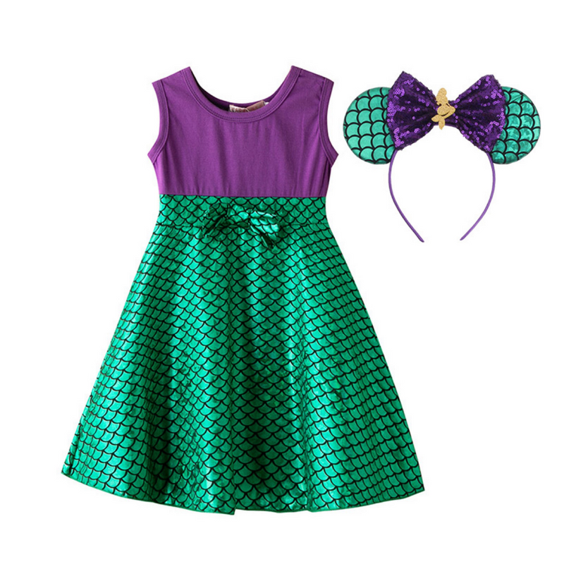 LITTLE MERMAIND INSPIRED DRESS AND HEADBAND