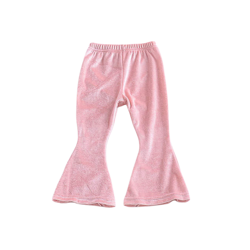 PINK VELVET TODDLER BELL BOTTOMS