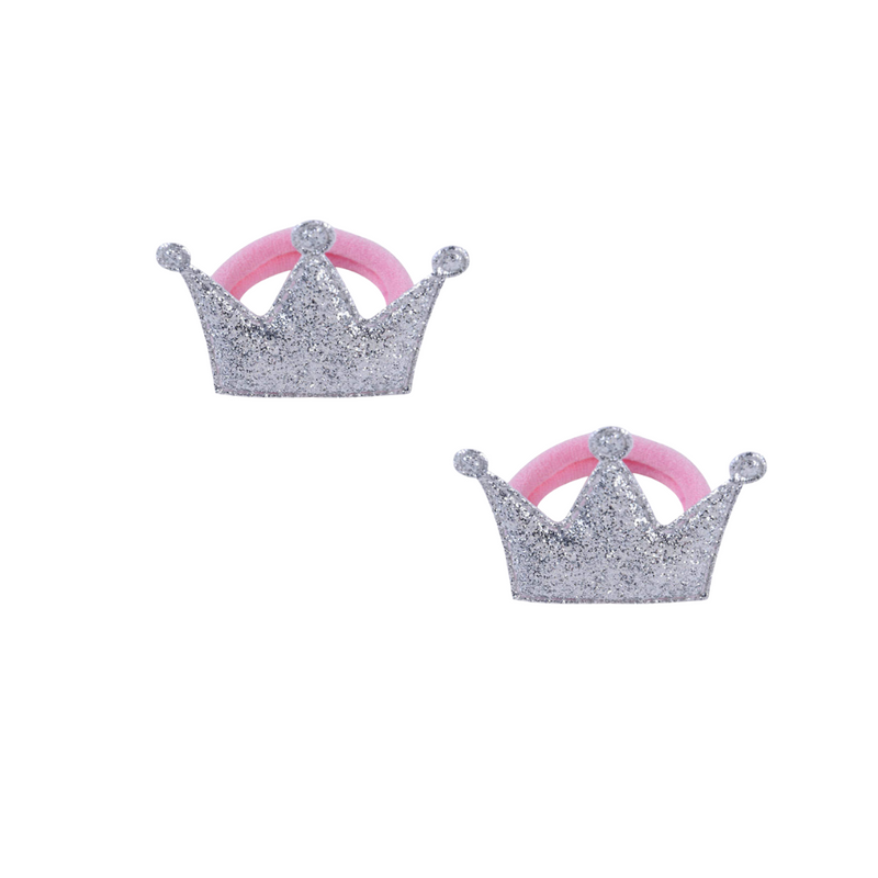 SILVER CROWN PONYTAIL SET