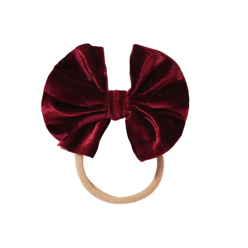 MINI WINE RED VELVET BOW