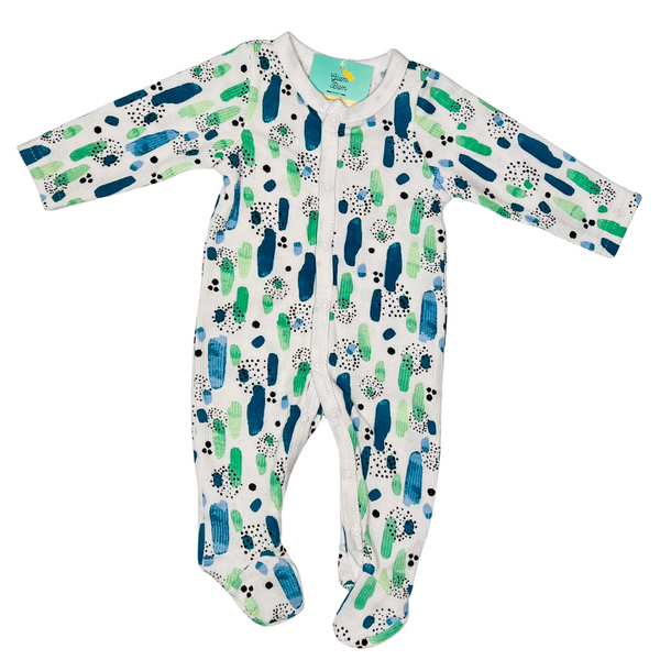 BLUE & GREEN MODERN PRINT FOOTIE