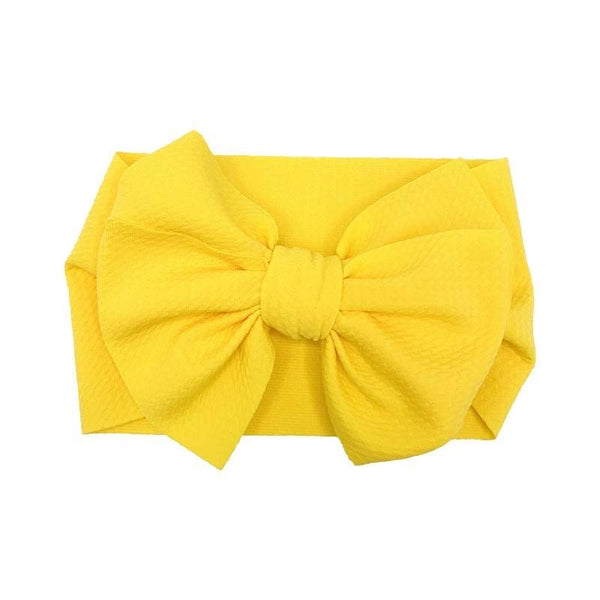 LARGE YELLOW WAFFLE BOW