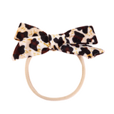 VELVET LEOPARD BOW SET