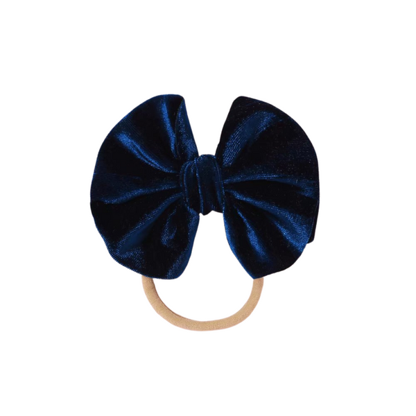 MINI BLUE VELVET BOW