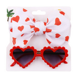 TODDLER SUNGLASSES AND BOW - RED