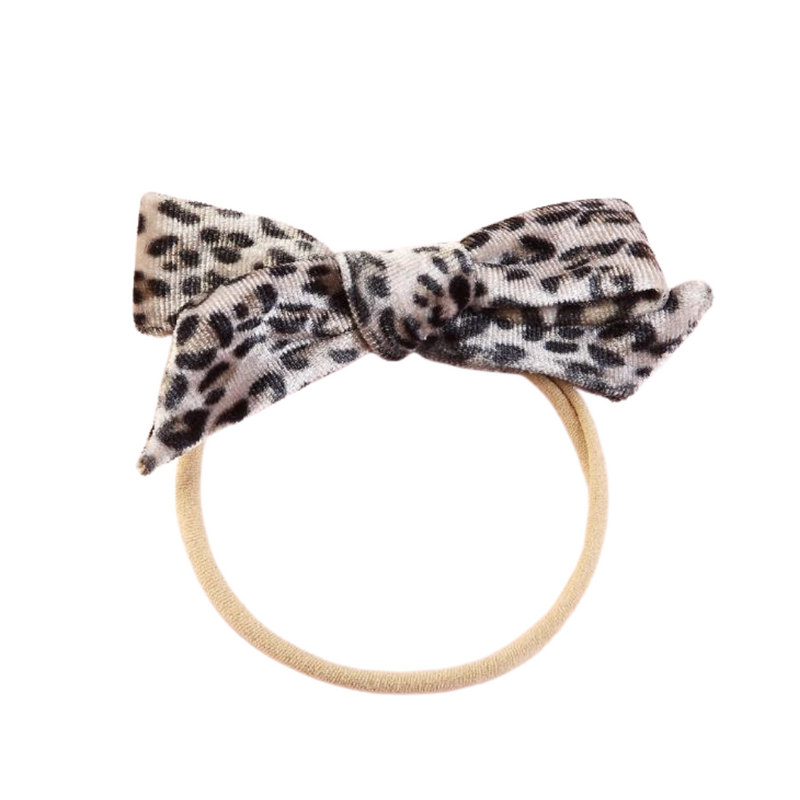 VELVET LEOPARD BOW SET