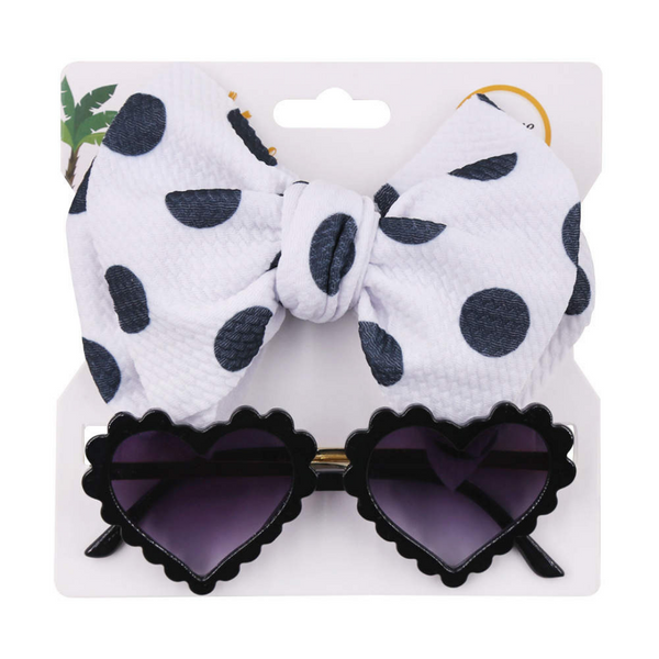 TODDLER SUNGLASSES AND BOW - BLACK