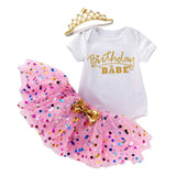 Pink Confetti Birhday Babe Outfit - Glambambaby