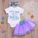 Purple & Blue 1st Birthday Outfit - Glambambaby