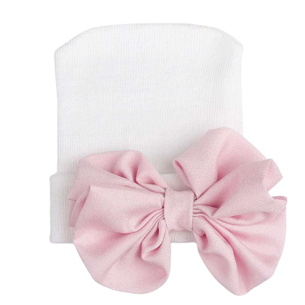 White and Pink Bow Hospital Hat