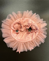 PINK AND GOLD NEWBORN TUTU BOW SET