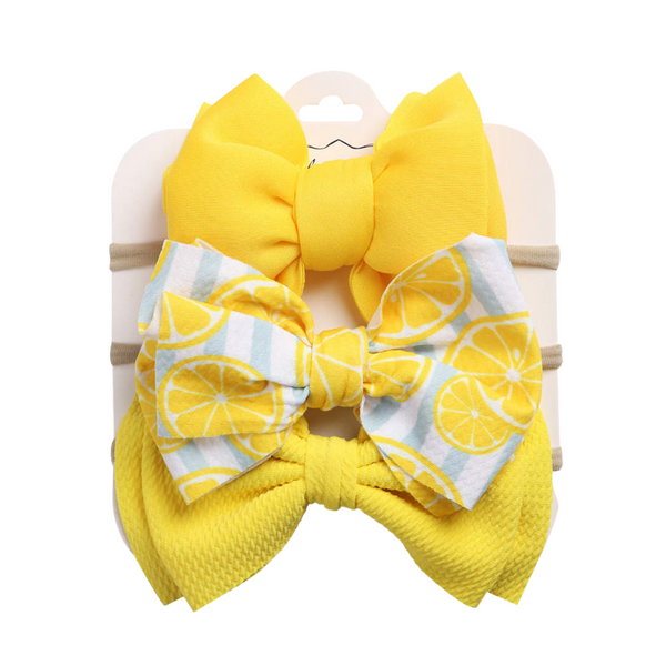 YELLOW LEMON BOW SET