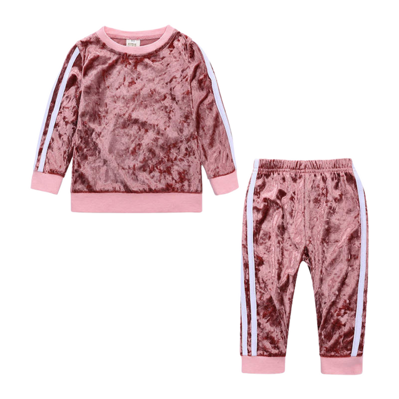 PINK VELVET TODDLER TRACK SUIT