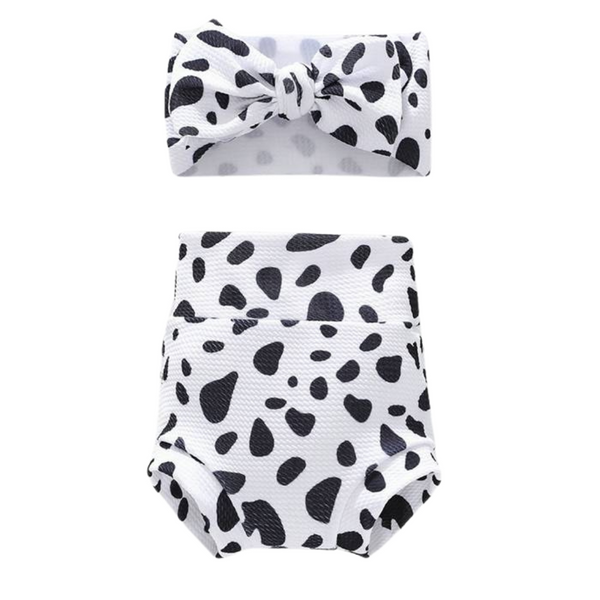 COW PRINT BUMMIES & BOW