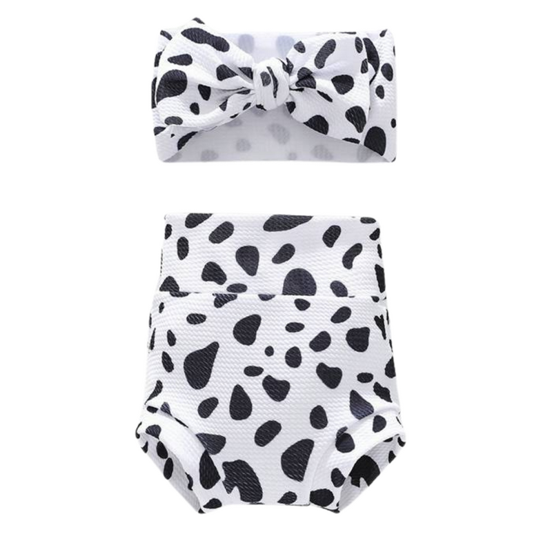 COW PRINT BUMMIES & BOW