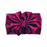 LARGE WINE RED VELVET FAN BOW